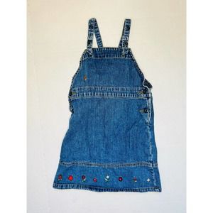 Vintage embroidered kids denim dress